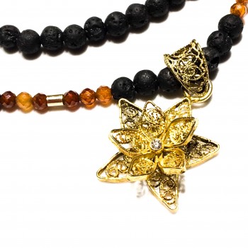 Colier floare lotus suflat...