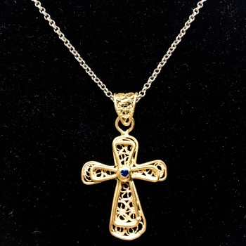 Cruce suflata cu aur de14k...