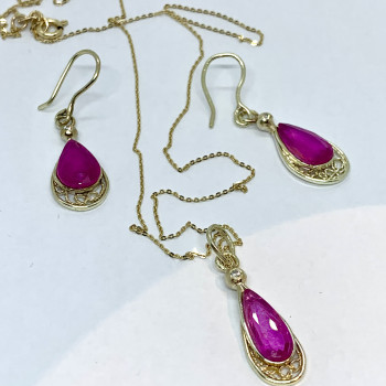 Set filigran din aur 14k cu...