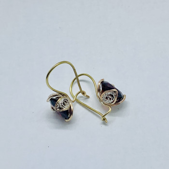 cercei filigran din aur 14k...