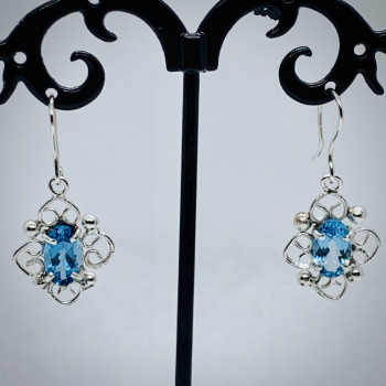 cercei din argint 925 cu topaz